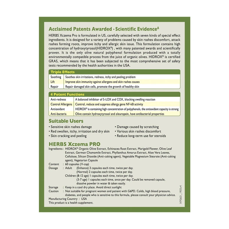 Herbs Generation Xczema Pro 60pcs - Image 3